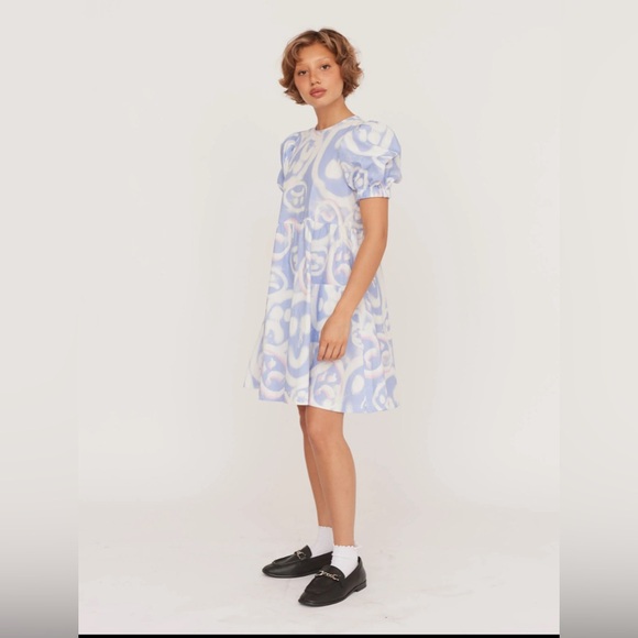 Lazy Oaf Drippy Spray Face Puff Sleeve Mini Dress UK size 10, new without tags. - Picture 3 of 5